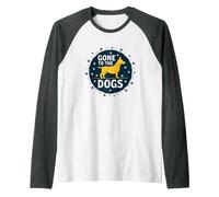 Gone to The Dogs: Playful Pet Lover Graphic Raglan Baseball Tee, Men, Dark Heather/White, M