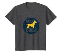 Gone to The Dogs: Playful Pet Lover Graphic T-Shirt, Kids, Dark Heather Grey, 10 Years