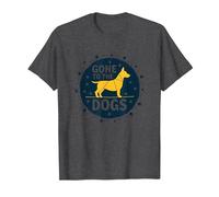 Gone to The Dogs: Playful Pet Lover Graphic T-Shirt, Men, Dark Heather Grey, 4XL