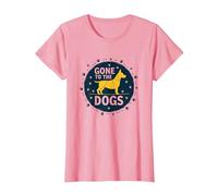 Gone to The Dogs: Playful Pet Lover Graphic T-Shirt, Women, Pink, L