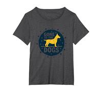 Gone to The Dogs: Playful Pet Lover Graphic T-Shirt, Women's Plus, Dark Heather Grey, 4X