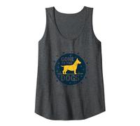 Gone to The Dogs: Playful Pet Lover Graphic Tank Top, Women, Dark Heather Grey, XL