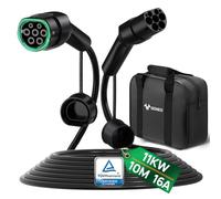 GONEO 11kW 16A 10M 3 Phase Mode 3 EV/PHEV Type 2 to Type 2/CSS2 Charging Cable with Carry Bag