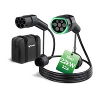 GONEO Type 2 EV Charging Cable, 22KW/10 Meter/32A/Mode 3/3 Phase/IP54 Waterproof, Electric Vehicle Car Plug-in Hybrid Type 2 to Type 2 Fast Charging Cable with Storage Bag