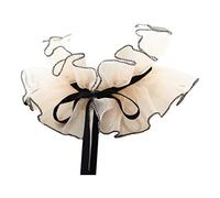 goneryisour Vintage Organza Agaric Ruffles Stand Fake Collar,Cosplay Costume Neck Ruff with Adjustable Ribbon Bowknot,Multicolor
