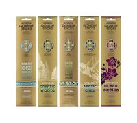 Gonesh - Extra Rich Scented Incense Sticks Variety Pack - Non-Toxic 10” Slow Burn Aromatic Sticks - Ocean, Cryptic Woods, Sage, Arctic Chill, Black Orchid - 5 Packs of 20