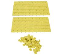 Gonetre 100 Sets 3 x 1.2 cm Durable Bright Yellow Ear Tags with Copper Nails for Pig Cow Sheep Keeping Cattle Ear Tags Plastic Animal Identification Marks