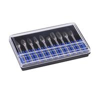 Gonetre 10pcs Tungsten Carbide Steel Rotary Files Burr Set 3mm Shank 6mm Cutting Head Diameter (Double Pattern)