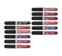 Gonetre 12pcs Women Shiny Liquid Lipstick Set Long Lasting Lip Gloss Non Stick Cup High Pigmented Makeup for Cosplay Dating Party 12 Colors