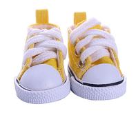 Gonetre 14 Inch Doll Sneakers Canvas Shoes Adorable Stylish Comfortable Girls Doll Accessories Multiple Colors Hand Wash Easy (yellow)