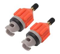 Gonetre 2 PCS Air Pump Inflation Adapter Paddle Board Nozzle Adapter Air Valve Connector for Kayak Assault Boat Car Pump High Strength Hard Plastic Alloy Lightweight Portable (Orange)