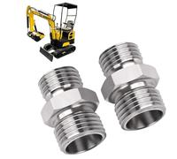 Gonetre 2 Pcs M14 to Hose Fitting Heavy Duty Alloy Steel Hydraulic Hose Thread Connector Adapter for AGT FF Industries VICSEC Miva Machpro TPM Small Excavators