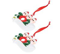 Gonetre 2020 Christmas Ornament Personalized Face Cover Hanging Home Decor Resin 7x9cm 2Pcs