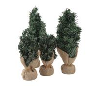 Gonetre Artificial Mini Christmas Tree Set of 4 Unlit Small Desktop Christmas Trees with Bendable Branches for Home Decor Office Party Holiday Decoration Green Plastic 20cm 30cm