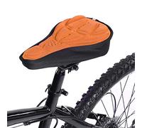 Gonetre Bike Saddle Cover Ultralight 3D Ergonomic Comfortable Soft Breathable Road Mountain Bicycle Cover for Long Distance Cycling Black Blue Red Orange 28x16x2cm (Orange)