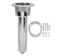 Gonetre Boat Fishing Rod Cup Holder Stainless Steel Strong Structure 280mm Round Top Cup Holder for Yacht Ship Marine Fishing Accessories (0 degrees)
