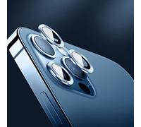 Gonetre Camera Lens Protector for 13 Pro Max, Blue Metal Ring | Tempered Glass Circle Cover, Scratch Resistant, 360 Degree Full Coverage, HD Clear, Easy Install, Compatible with 13 Pro