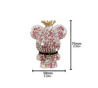 Gonetre Car Air Freshener Bling Rhinestone Bear Vent Decor with Fragrance Tablet Elegant Funny Cute Design for Car Interior Home Office Alloy Crystal White Pink Black 58x75MM (pink)