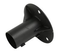 Gonetre Chain Link Fence Pole Floor Flange Heavy Duty Round Post Base Flange for Fence Mailbox Flag Post Concrete Mount Made of Steel Black Powder Coated (C65mm)