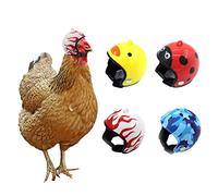 Gonetre Chicken Helmet Bird Head Protection Funny Hen Hat Safe Comfortable Adjustable Elastic Band Prevent Pecking Accidents For Small Birds Poultry Young Chicks Plastic 4.5x4cm 4 Pcs (Blue