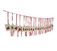 Gonetre Christmas Advent Calendar Bag Felt Fine Structure Reusable Christmas Decoration Wreath Design with Trees Stars Hearts for Home Holiday Decorations Wall Fireplace Hanging 5.5 x