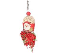 Gonetre Christmas Bird Foraging Toy Safe Bright Colors Relieve Boredom Chewing Toy for Small Medium Birds Made of Sola Wood Paper Logs Size 22cm