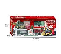 Gonetre Christmas Train Set Electric Steam Locomotive Train with Lights Music Battery Operated Tracks Playset Christmas Kids Boys Girls