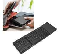 Gonetre Computer Keyboard Foldable Keyboard B089t 3 Folded Touchpad Function 64 Keys Portable Type C Charging Closure Computer Keyboard Black (Black)