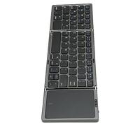 Gonetre Computer Keyboard Foldable Keyboard B089t 3 Folded Touchpad Function 64 Keys Portable Type C Charging Closure Computer Keyboard Black (Gray)