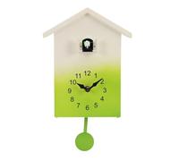 Gonetre Cuckoo Clock with Pendulum, Battery Operated Chiming Wall Clock for Study Office Living Room (Green)