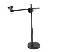 Gonetre Desktop Photography Phone Holder Bracket Arm Stand For Photo Video Fill Light With 360 Rotation Adjustable Height Metal Base Non Slip Design For Live Performance Miniature Class