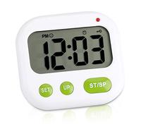 Gonetre Digital Alarm Clock with Vibration Music Dual Alarm Timer 12/24 Hour Format Backlight for Light Sleepers Shift Workers White Orange 85 x 78 x 22mm