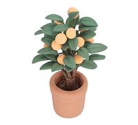 Gonetre Dollhouse Mini Bonsai Orange Tree Exquisite Handmade Ceramic Clay Miniature Potted Plant for Dollhouse Garden Decor Height 7cm