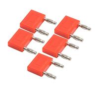 Gonetre Dual Banana Plug Connectors, 2 Way Double Row Copper 4mm for Speaker Wires (Red)
