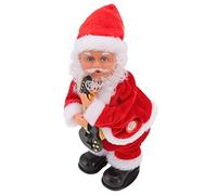 Gonetre Electric Musical Dancing Christmas Old Man Interactive Hip Shaking Santa Doll with Music PC Flannelette Material for Home Christmas Party Decorations 365g (Guitar)