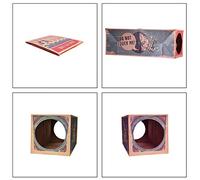 Gonetre Foldable Kraft Paper Cat Tunnel Toy Interactive Play Hiding Sneaking Watching Fun for Indoor Cats Material Kraft Paper Size 22x22x61cm (AssortedABC Color)
