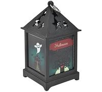 Gonetre Halloween Lantern LED Lamp Exquisite Patterned Portable Night Light for Festival Party Decoration Warm Light Flashing Mode Durable Plastic Material 12x6.5x6.5cm (Ghost)