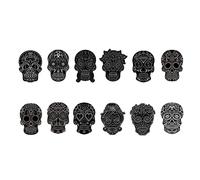 Gonetre Halloween Scratch Paper Art Kit Double Sided Skeleton Scratch Cards DIY Drawing Activity for Kids Family Halloween Decoration Thick White Cardboard 15x15cm