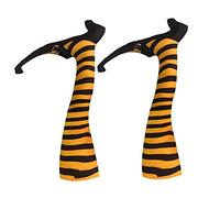 Gonetre Halloween Witch Legs Decoration Fun Novelty Witch Legs With Shoes Outdoor Indoor Halloween Decor For Yard Lawn Garden Party Fabric Cotton 40x12cm 2 Pieces (Yellow and black stripes)