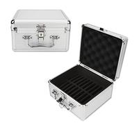 Gonetre Hard Drive Storage Box 20 Bays Shockproof ABS Handle with Safety Lock Keys for 2.5in Hard Drives Secure Protection Case Silver