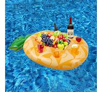 Gonetre Inflatable Drink Holder PVC Cartoon Avocado Multi Holes Drink Float Cup Coaster Fruit Wine Phone Holder for Pool Party Beach Spa Relaxation Material PVC Color As Shown