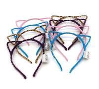 Gonetre LED Cat Ears Headband 10Pcs Random Light Up Cat Hairbands Color Changing Bright Party Headwear for Adults Kids Concerts Festivals ABS Material 15 * 14cm (random)