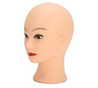 Gonetre Mannequin Head Makeup Training Practice Wig Hat Display Bald Mannequin Head 49cm Soft PVC Material Smooth for Wig Shops Makeup Institutions (With makeup)