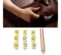 Gonetre Metal Stamp Punch Set 13mm Durable Number 0 to 8 Die Tool Pressing Kit with Knock Hammer for Leather Plastic Soft Metal Stamping