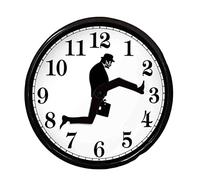 Gonetre Ministry Of Silly Walks Wall Clock, Silent Funny Businessman Briefcase Glass Wall Round Clock For Bedroom Kitchen Living Room Novelty Home Office Decor Gifts