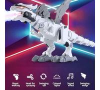 Gonetre Mist Spraying Robot Dragon Toy Electric Walking Dinosaur Fire Breathing Water Spray with Lights and Sounds Fun Interactive STEM Toy for Kids Classroom Party Green White (Green)