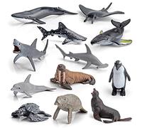 Gonetre Ocean Sea Life Animal Model Toys 12PCS Realistic PVC Plastic Simulation Figures Educational Collection Children Party Decoration Jungle Wild Marine Animals Size 2 10cm