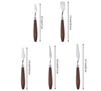 Gonetre Oil Painting Mixing Scraper Set Professional Stainless Steel Wooden Handle Palette Tools for Artists Painters 5 Piece Kit (5pcs)