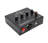 Gonetre Professional Microphone Preamp High Gain 60dB 48V Power Supply Mic Booster for Dynamic Condenser XLR 35mm 635mm Inputs Outputs Black Aluminum Alloy (With XLR Cable)