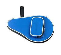 Gonetre Racket Carry Bag Table Tennis Racket Cover Durable Oxford Cloth with Sponge Liner Protection for Pong Players Black Blue 30x20.5cm Single + 3 Balls Storage (Blue)